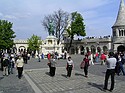In piata Matthias, se observa bastionul pescarului - Budapesta